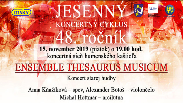 ENSEMBLE THESAURUS MUSICUM - JESENNÝ KONCERTNÝ CYKLUS, 48. ročník
